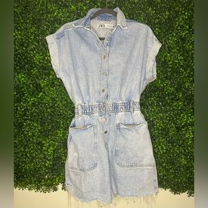 ZARA Denim Romper Size Small